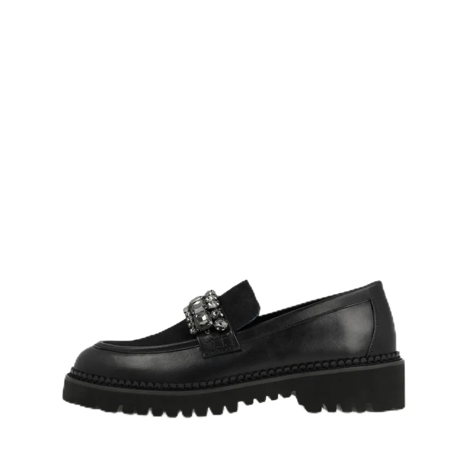 LODI A-TUL5727P mocassins noirs cuir véritable