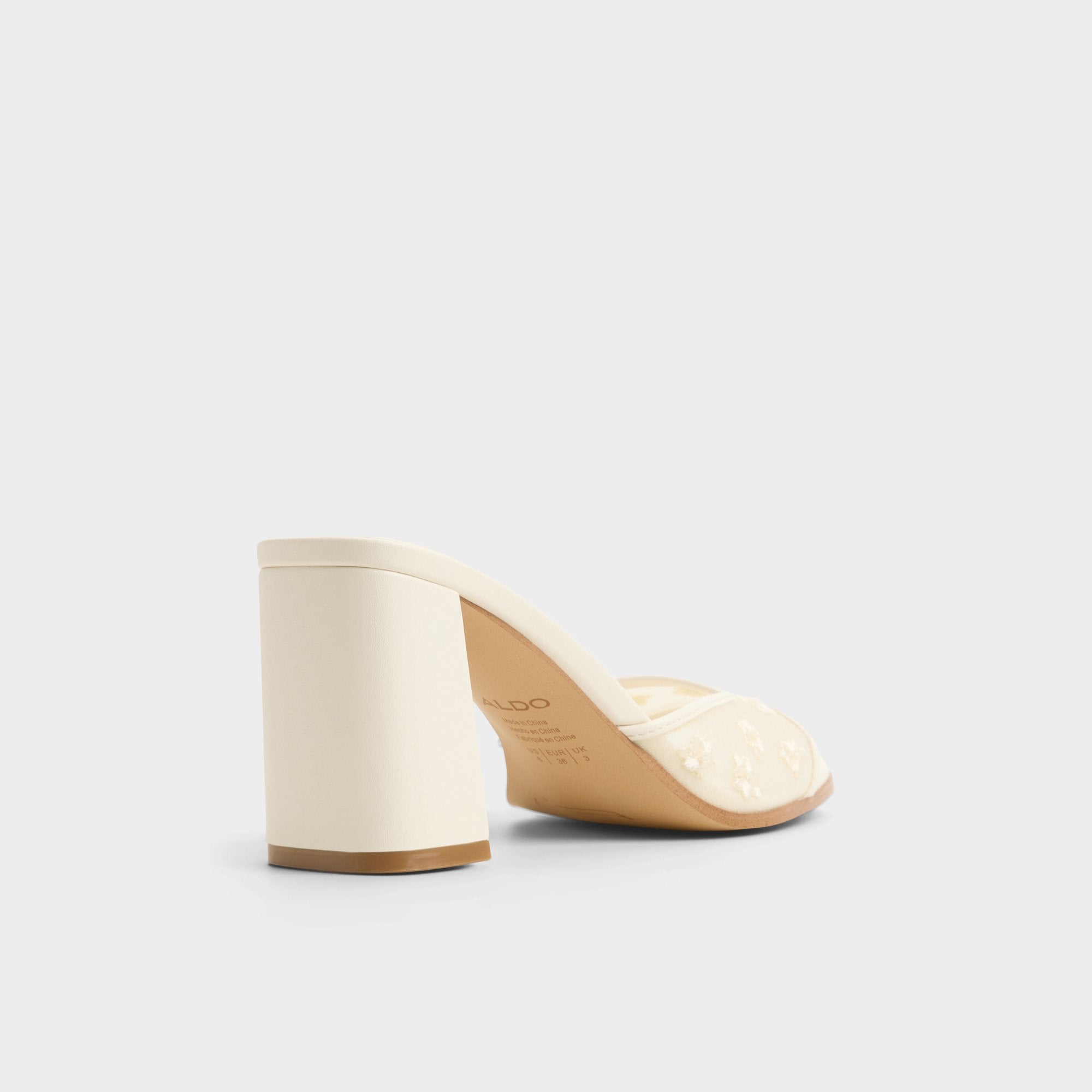 ALDO Lisarae mules talon bloc blanches mariage 38