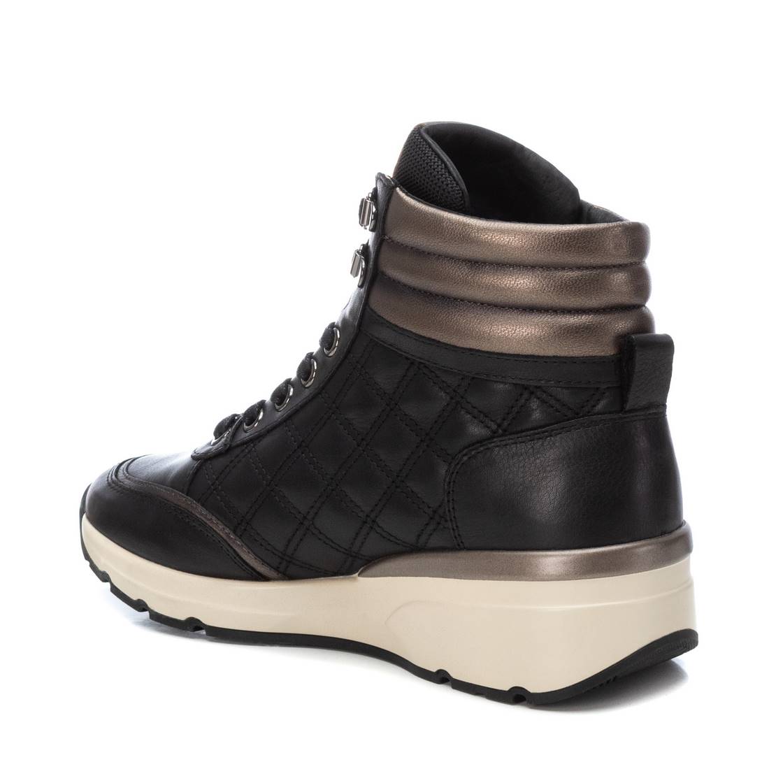 Carmela 16182101 bottines cuir noir compensé 4 cm