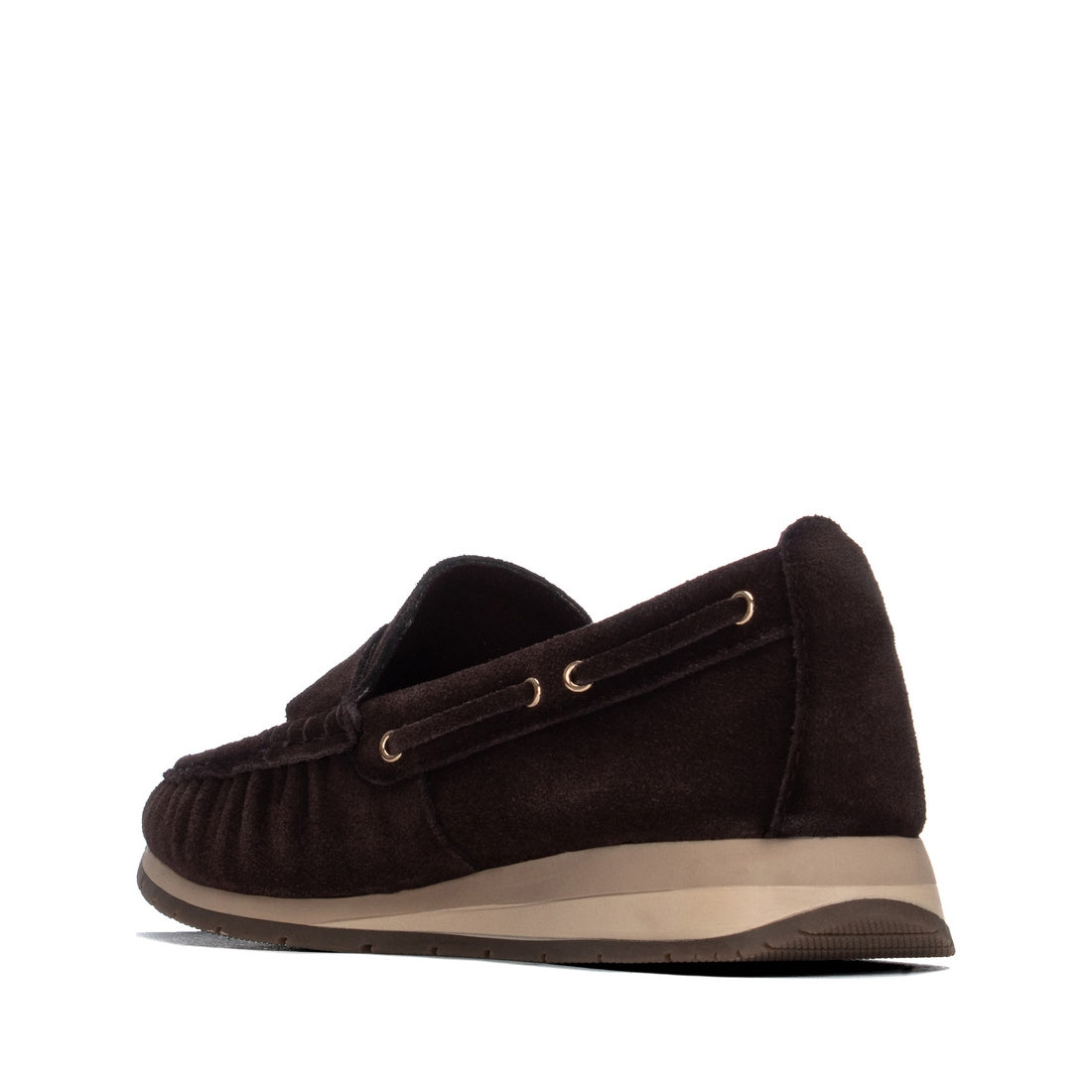 Carmela 16423601 mocassin cuir marron talon plat