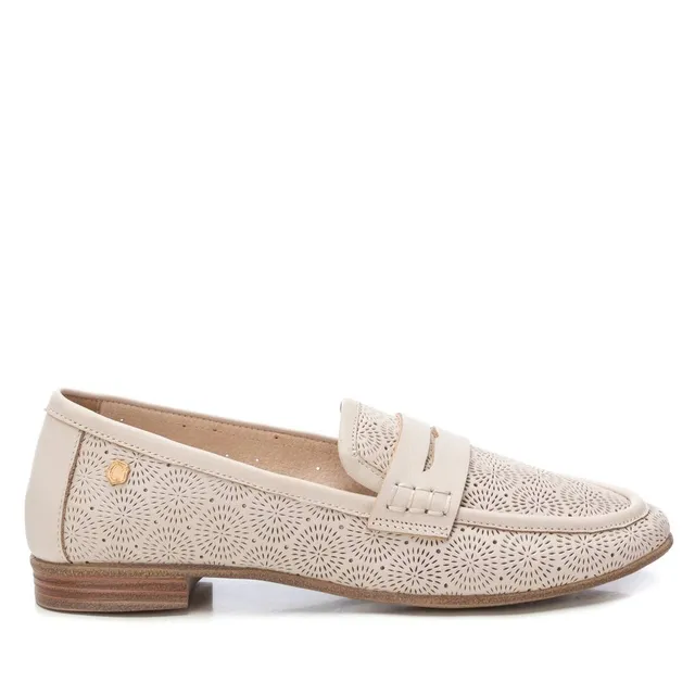 Carmela 16217001 mocassins cuir beige ajourés plats