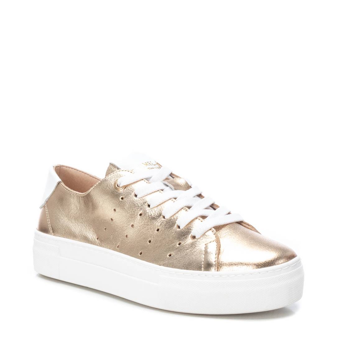 Carmela 16133701 baskets femme cuir doré lacets