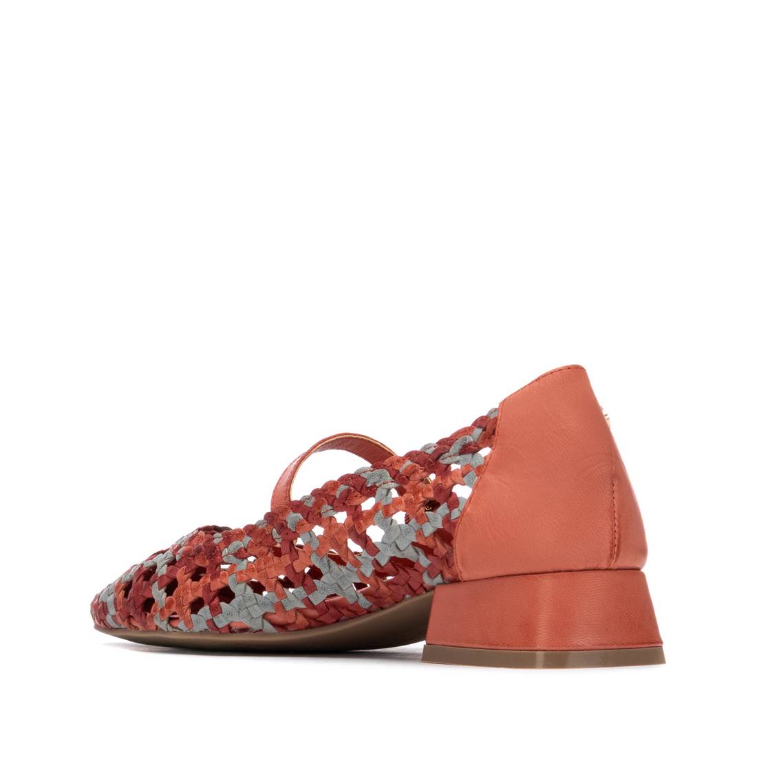 Carmela 16312805 babies cuir rouge corail talon bas