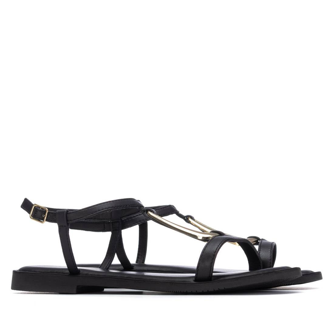 Carmela 16329502 sandales cuir noir talon bas
