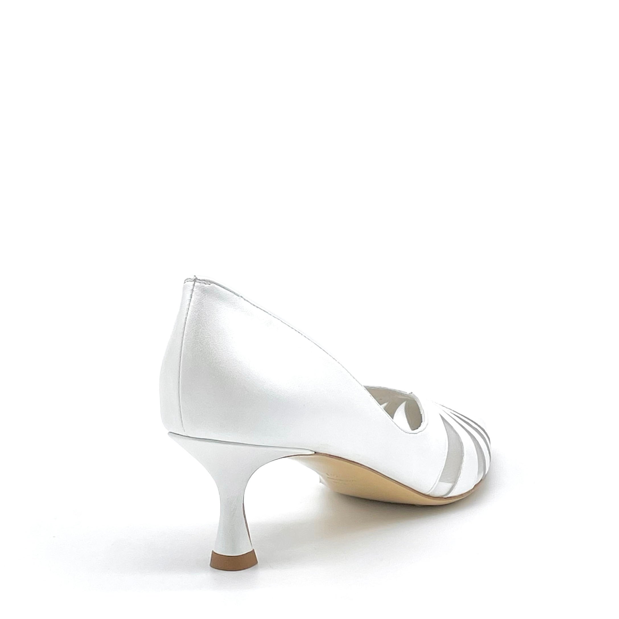 Elata S2536 escarpins mariée cuir perlé blanc