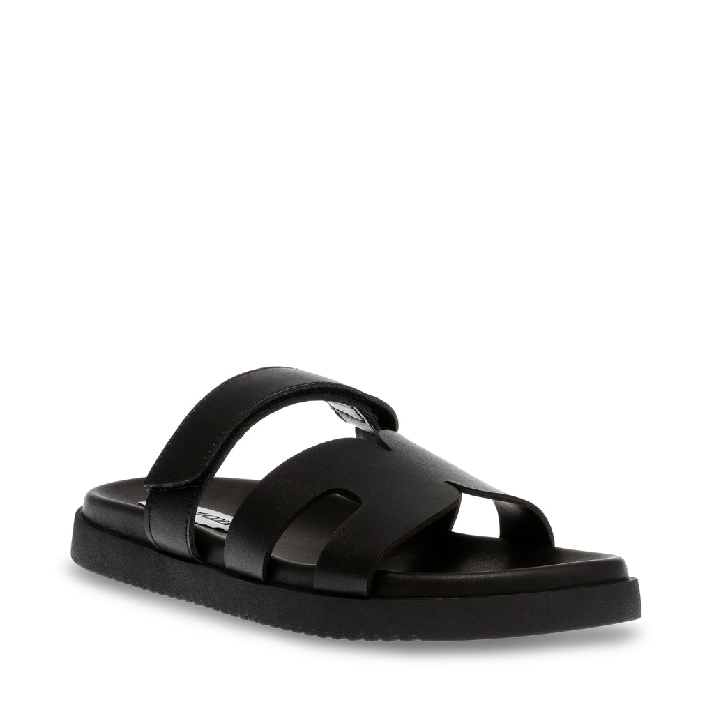 Steve Madden Missile-E sandales plates noir cuir