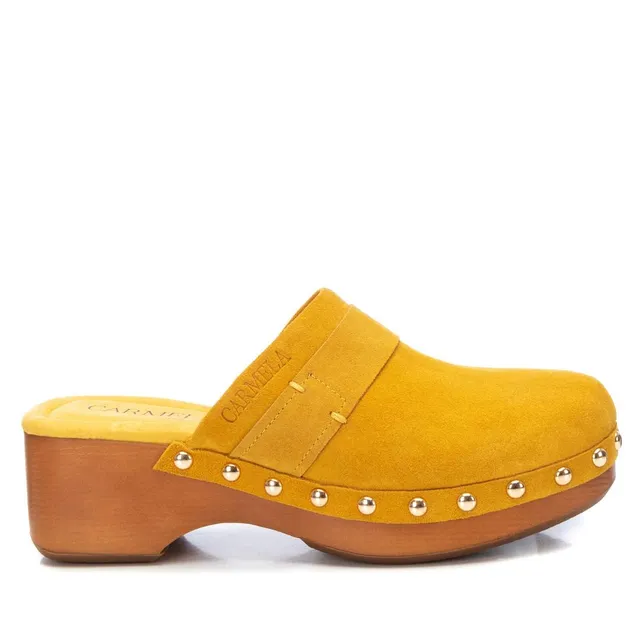 Carmela 16045203 sabot cuir jaune talon 5 cm