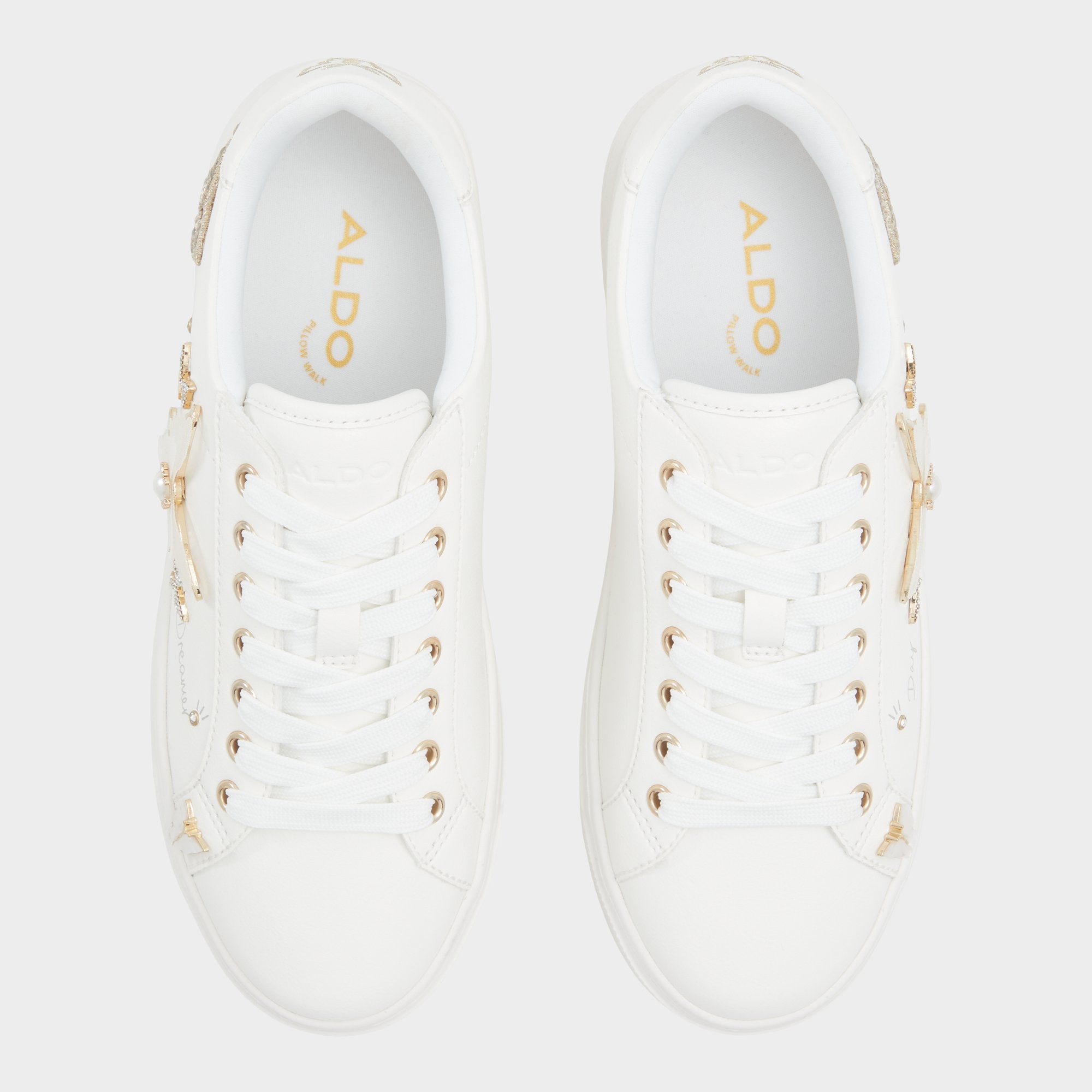 ALDO Pearlwing baskets cuir blanc papillons pointure 38