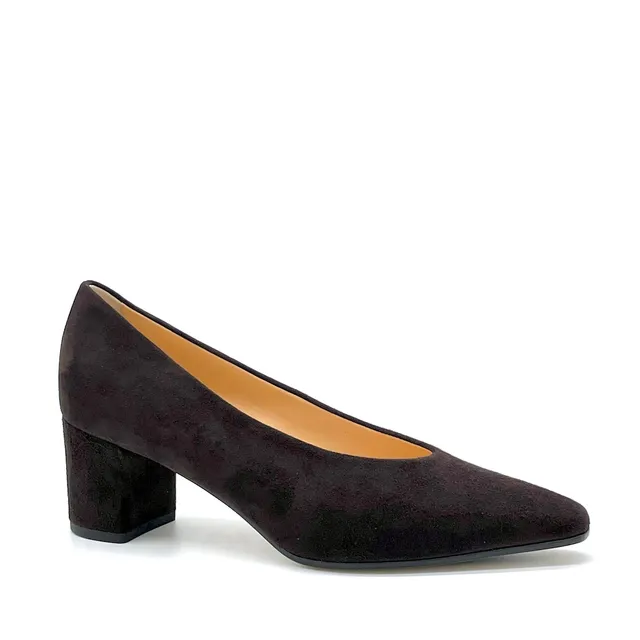Elata 55514 escarpin suède marron foncé talon 5,5 cm