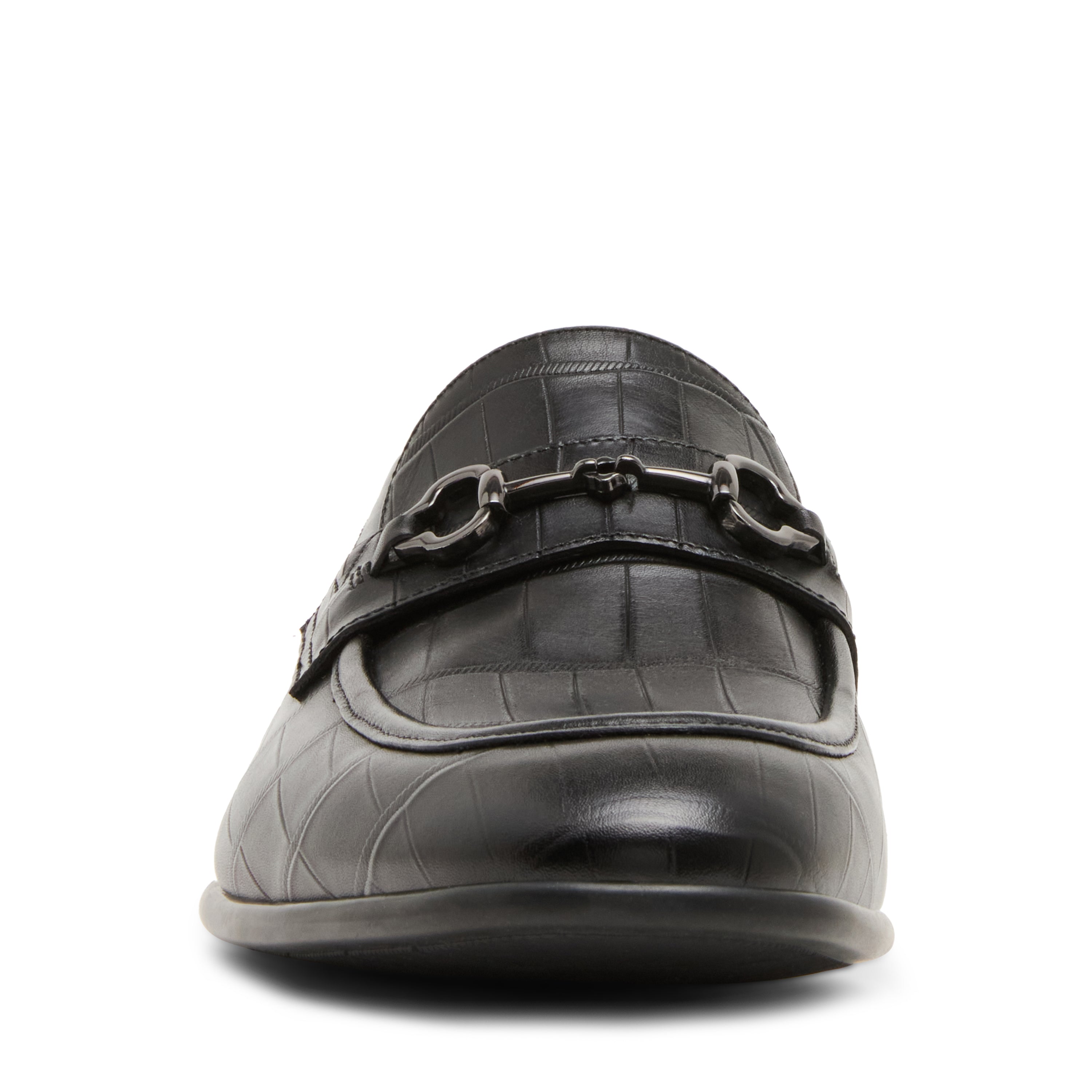 Steve Madden Sutton mocassin homme cuir noir croco
