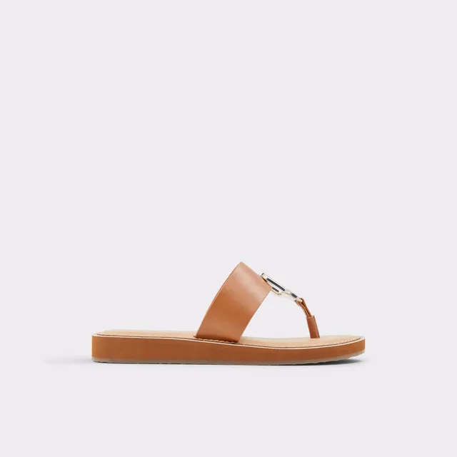ALDO Tatyx sandale plate marron détail métal