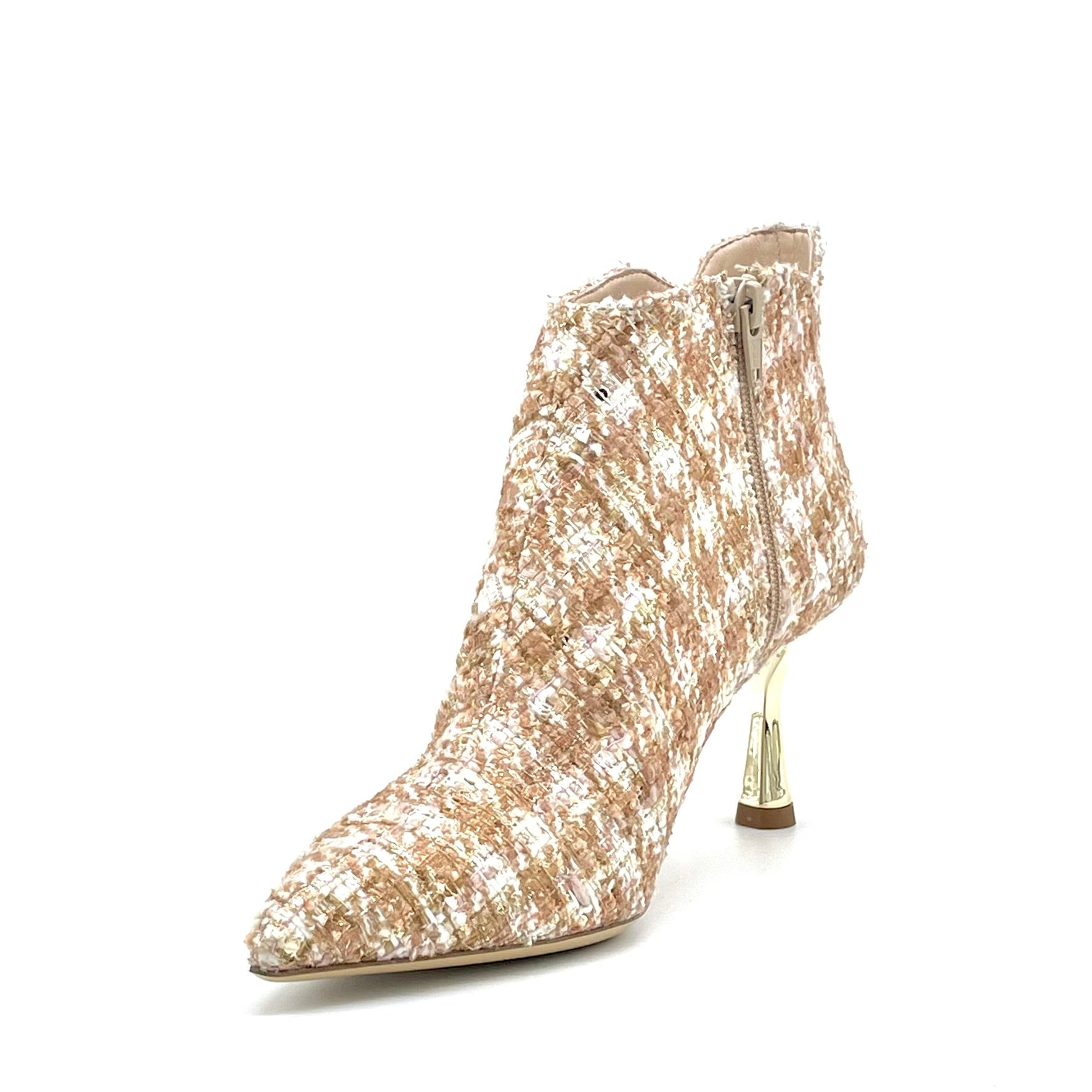 Elata 55532 bottine tweed crème talon 7,5 cm