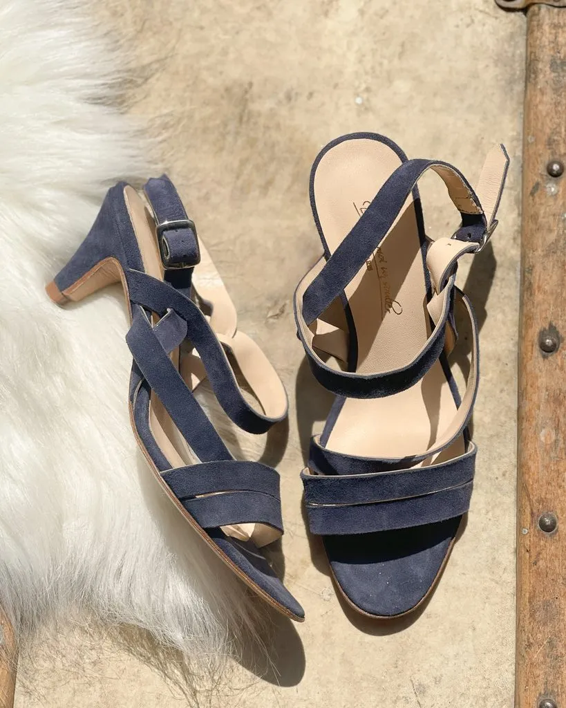 Dessine Moi Un Soulier Emma sandale talon velours marine