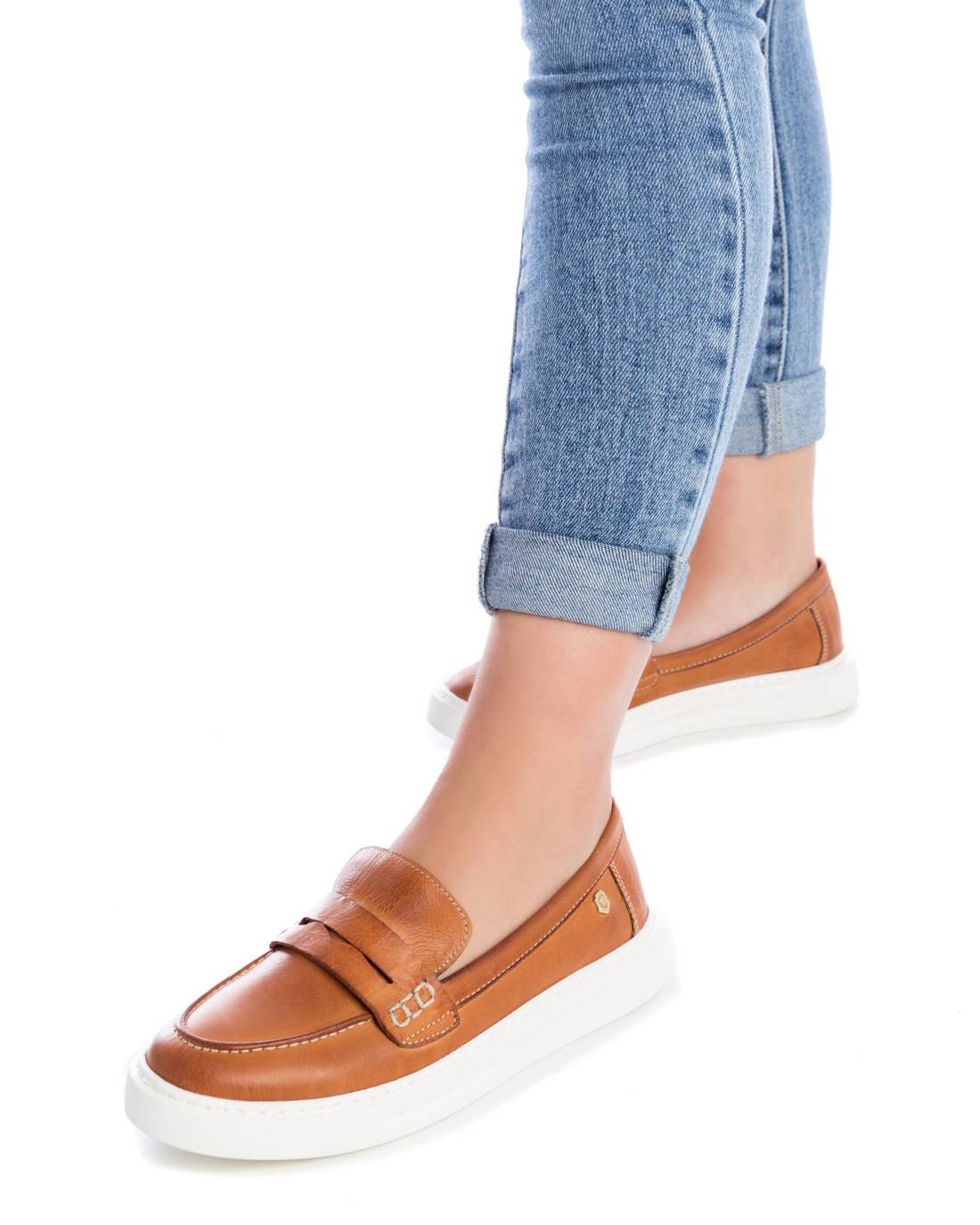 Carmela 16064003 mocassins cuir marron semelle sport