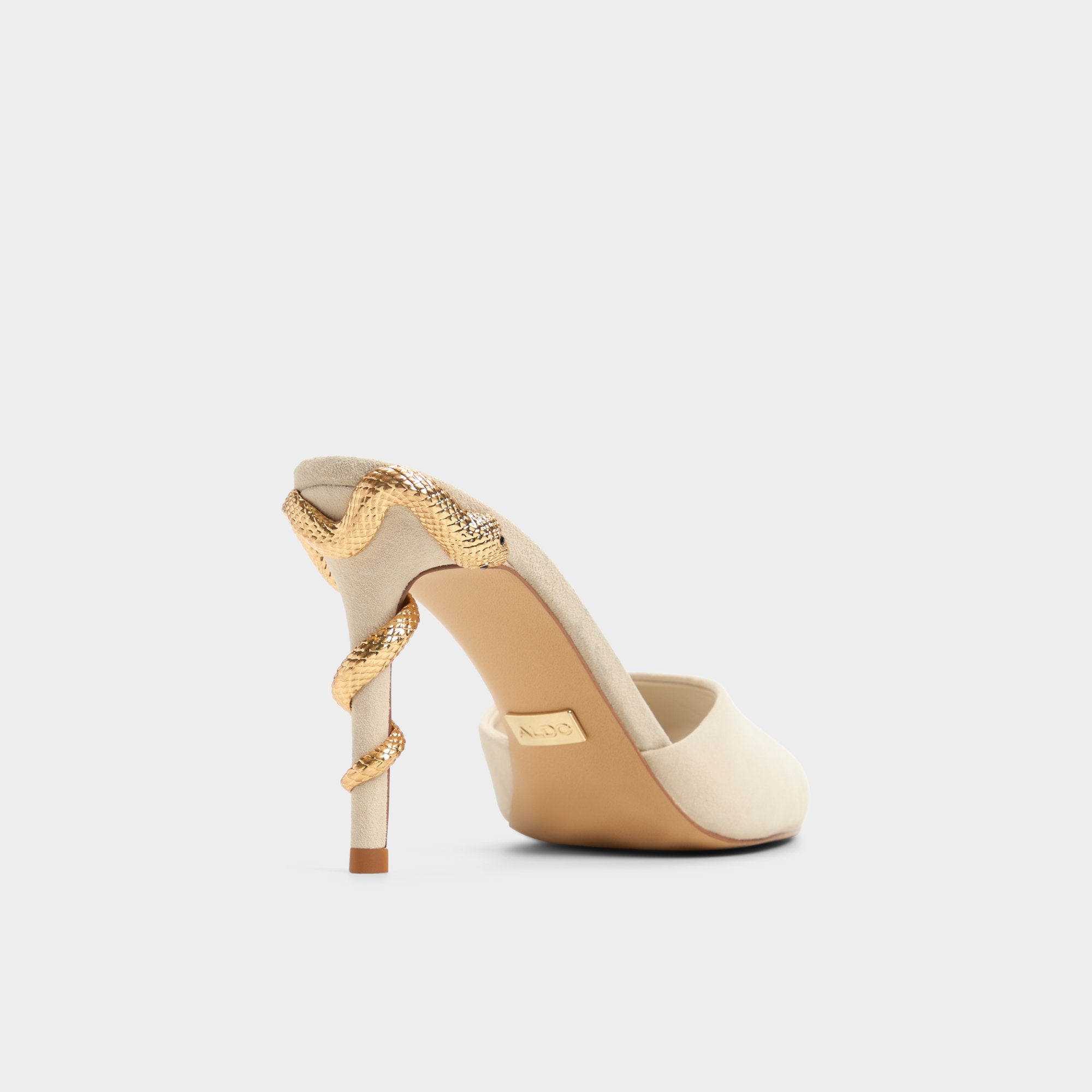 ALDO Seashella mules beige serpent talon aiguille