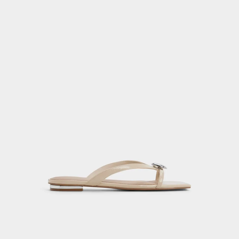 ALDO Iliria tongs plates beige cuir