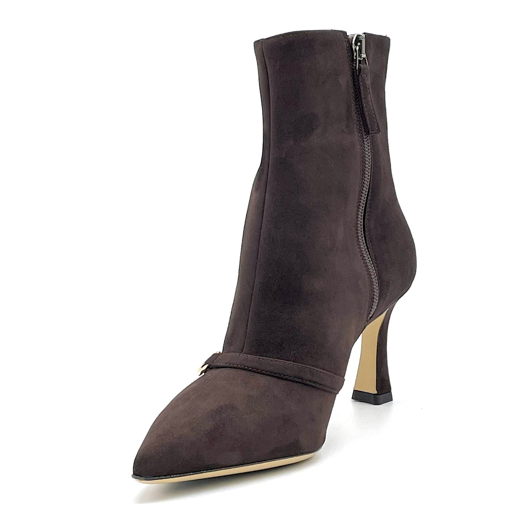 ELATA 56533 bottine daim marron talon 7,5 cm