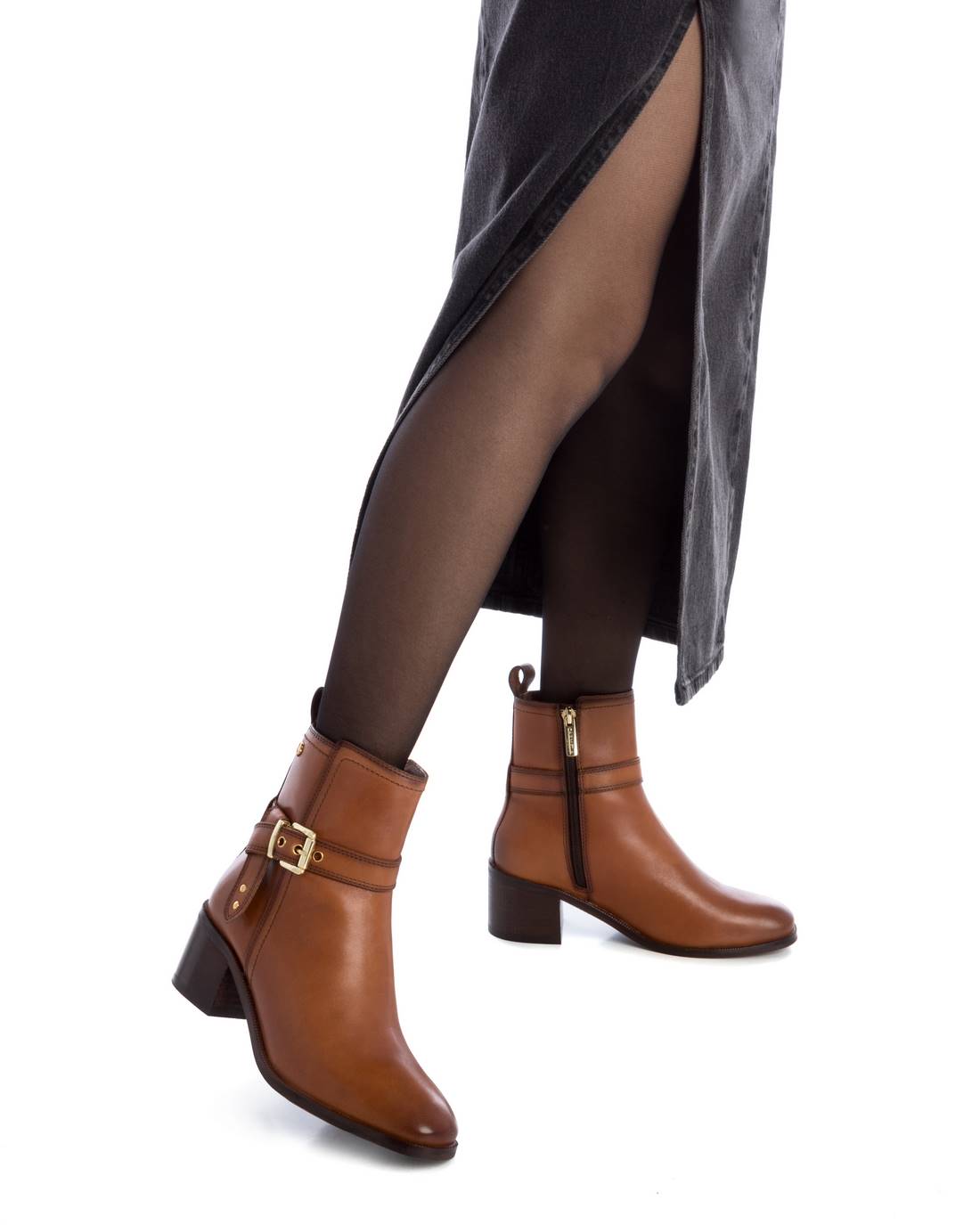 Carmela 16173502 bottine marron cuir zip