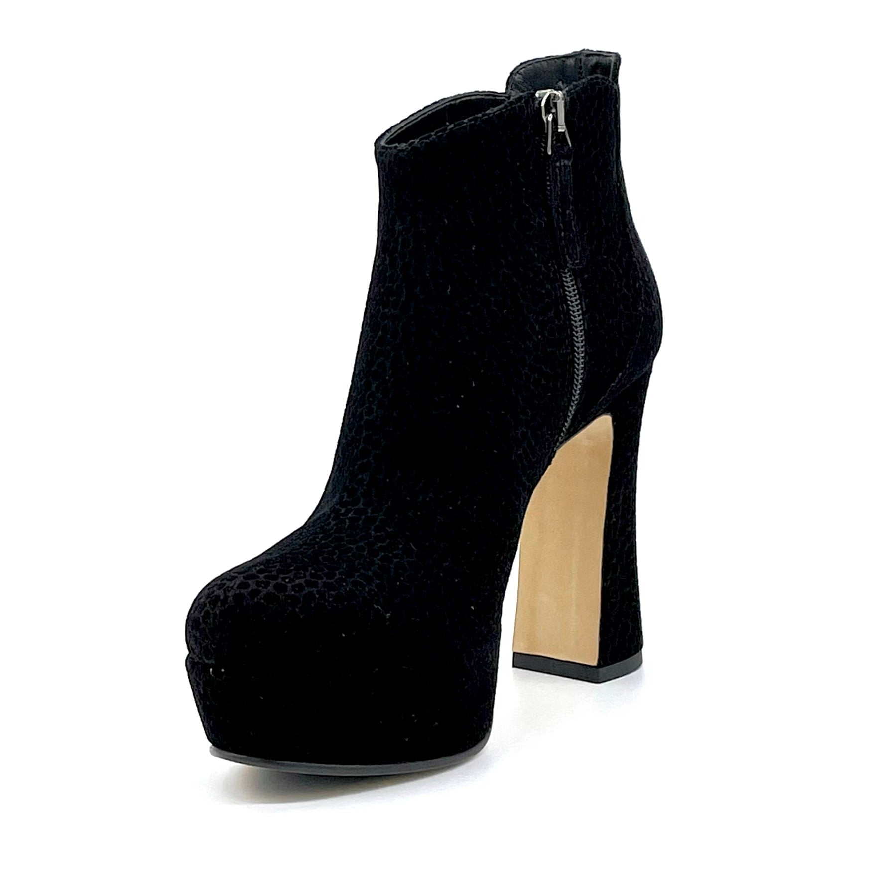Elata 53538 bottines noir daim imprimé talon 10,5 cm