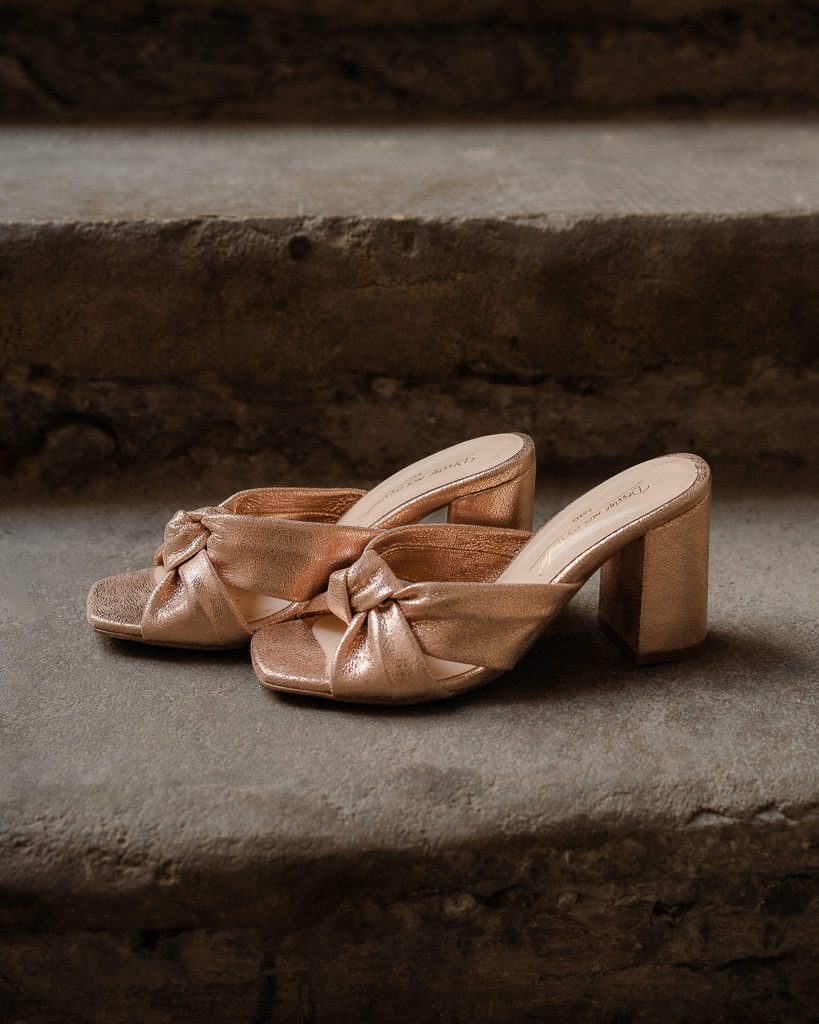Dessine Moi Un Soulier Suzanne mule irisé or rose