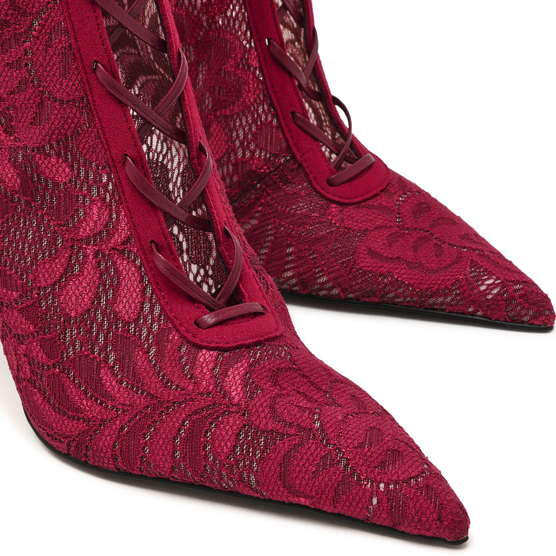 Steve Madden Maxine bottes bordeaux dentelle 10 cm