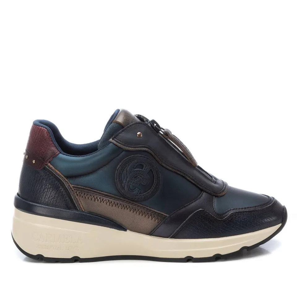 Carmela 16183005 basket cuir bleu plateforme