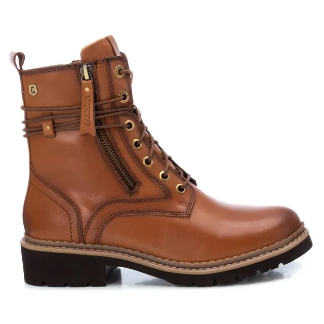 Carmela 16102802 bottines cuir marron plates lacets