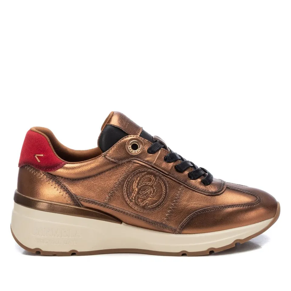 Carmela 16195503 basket femme doré cuir crantée