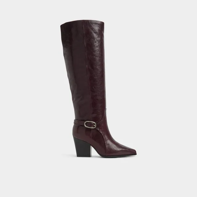 ALDO Saddle bottes femme bordeaux cuir