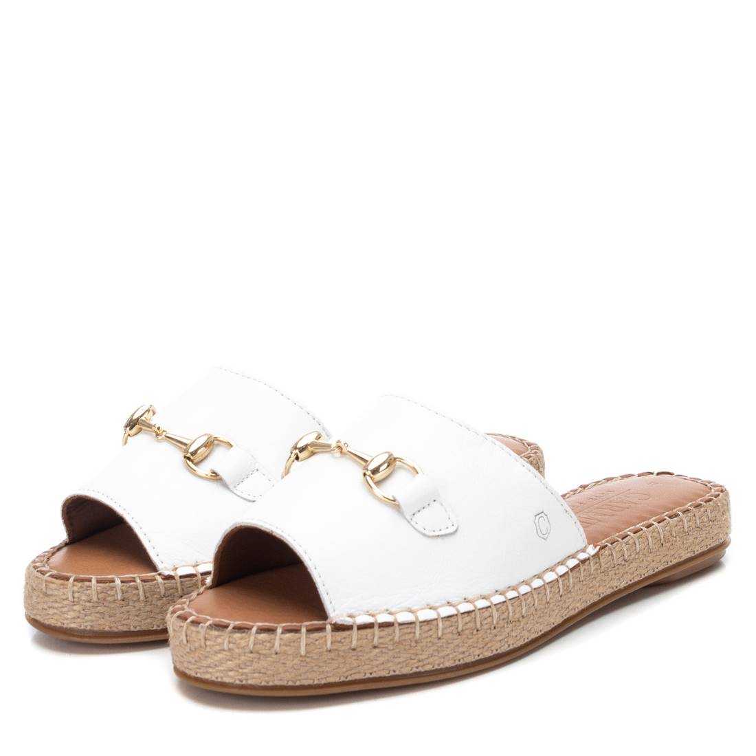 Carmela 16075506 sandale cuir blanche semelle jute