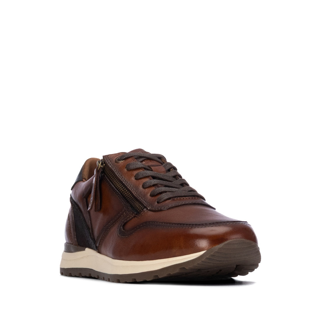 Carmela 16420902 basket homme cuir camel zip