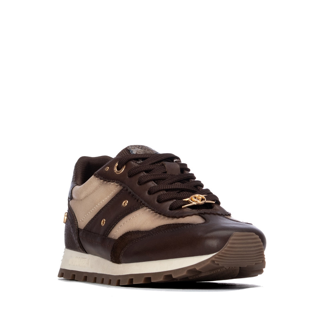 Carmela 16423804 baskets femme marron cuir semelle crantée