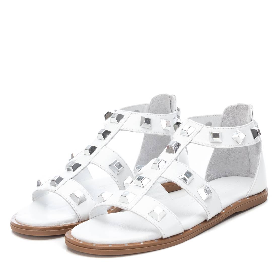 Carmela 16055404 sandales femme blanc cuir plat