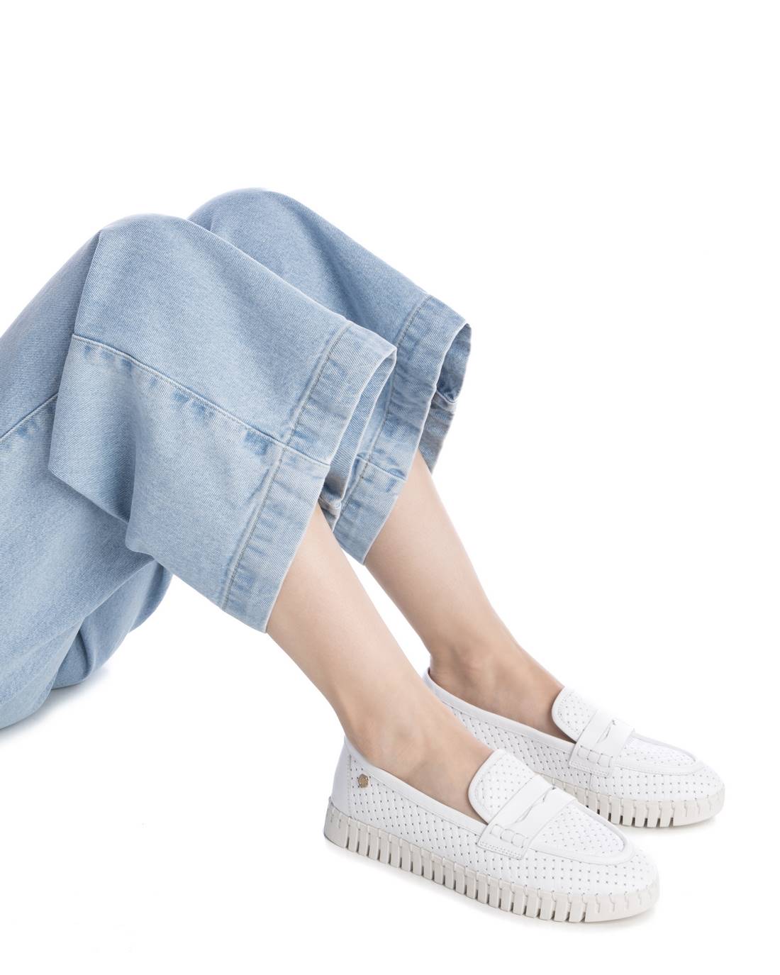 Carmela 16230301 mocassins cuir blanc ajouré