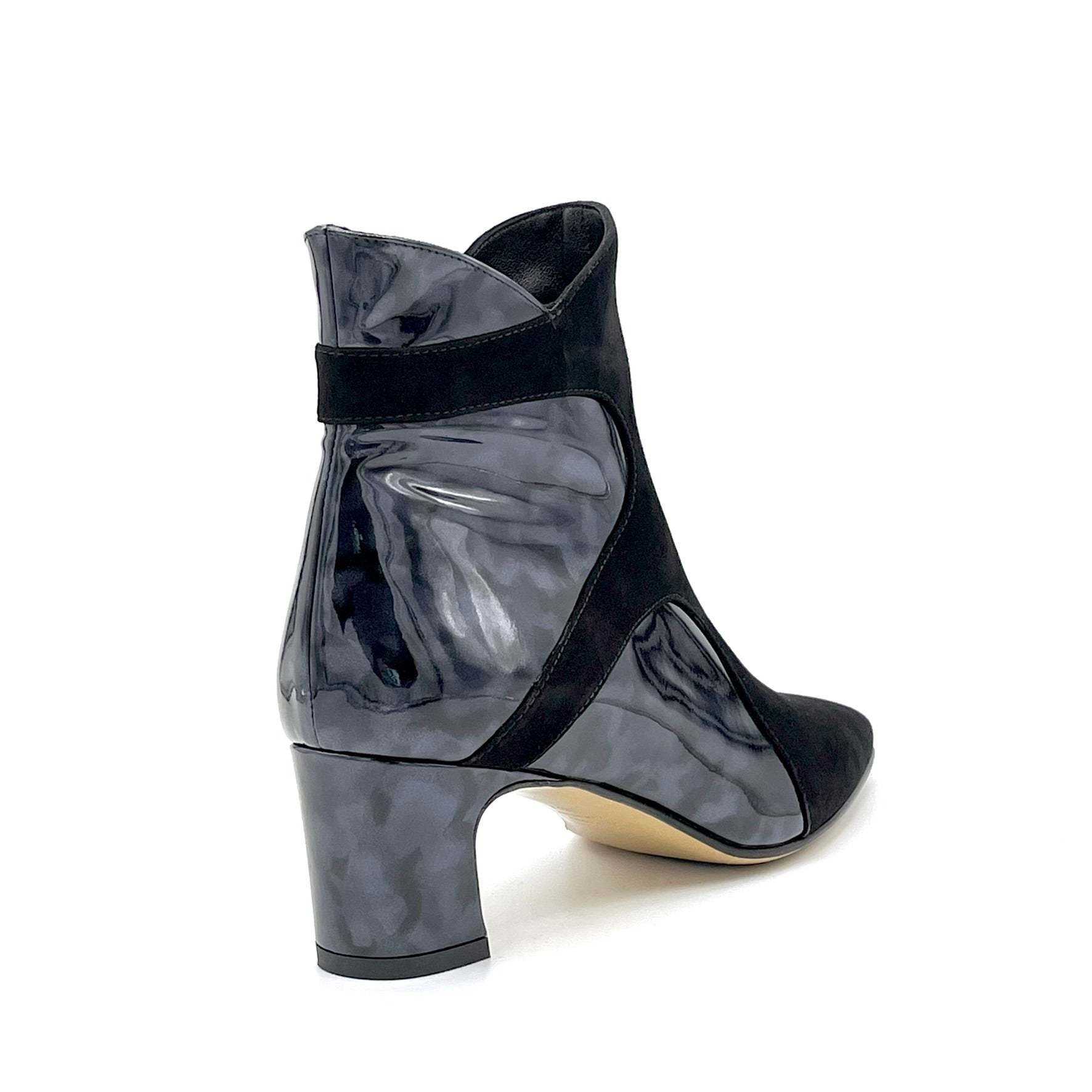 Elata 56540 bottine suède noir écaille talon 5,5 cm