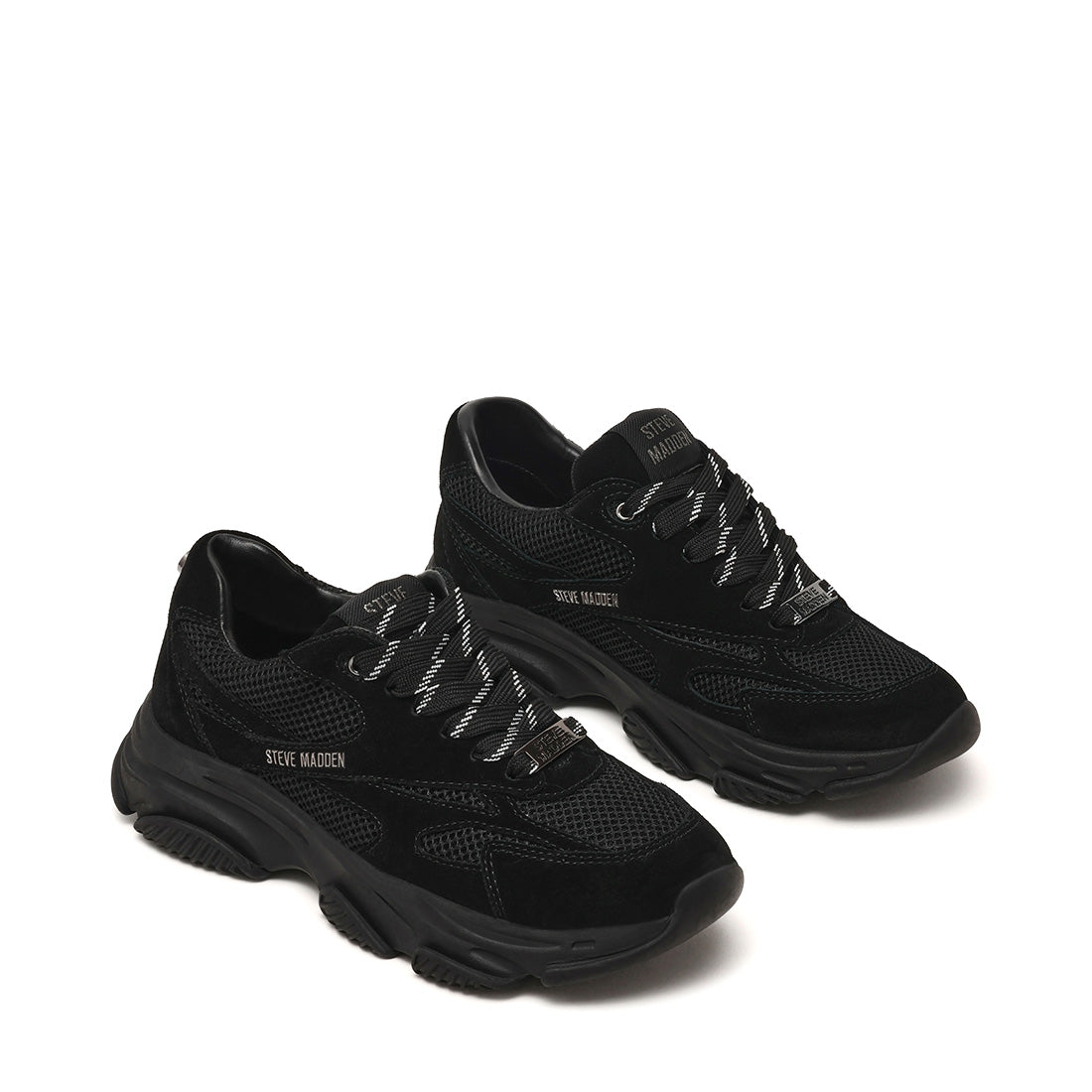 Steve Madden Front Row baskets noires compensées 7 cm