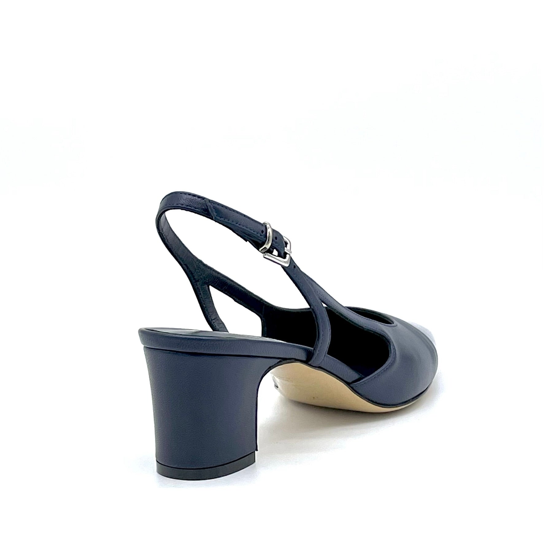 ELATA 14160-1 slingback cuir bleu talon 5,5 cm