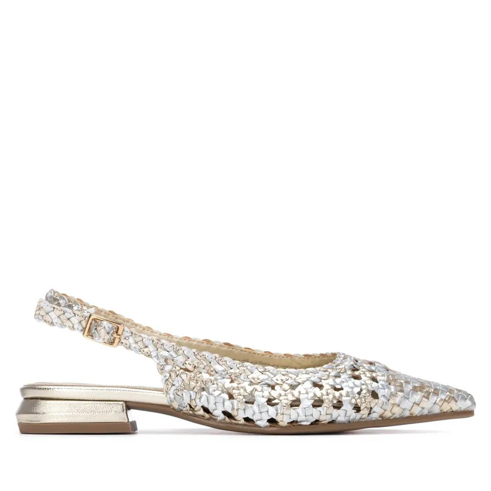Carmela 16312901 ballerines cuir doré tressé