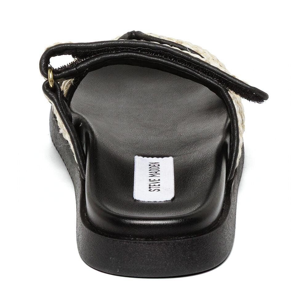 Steve Madden Missile-E sandales plates naturel noir cuir