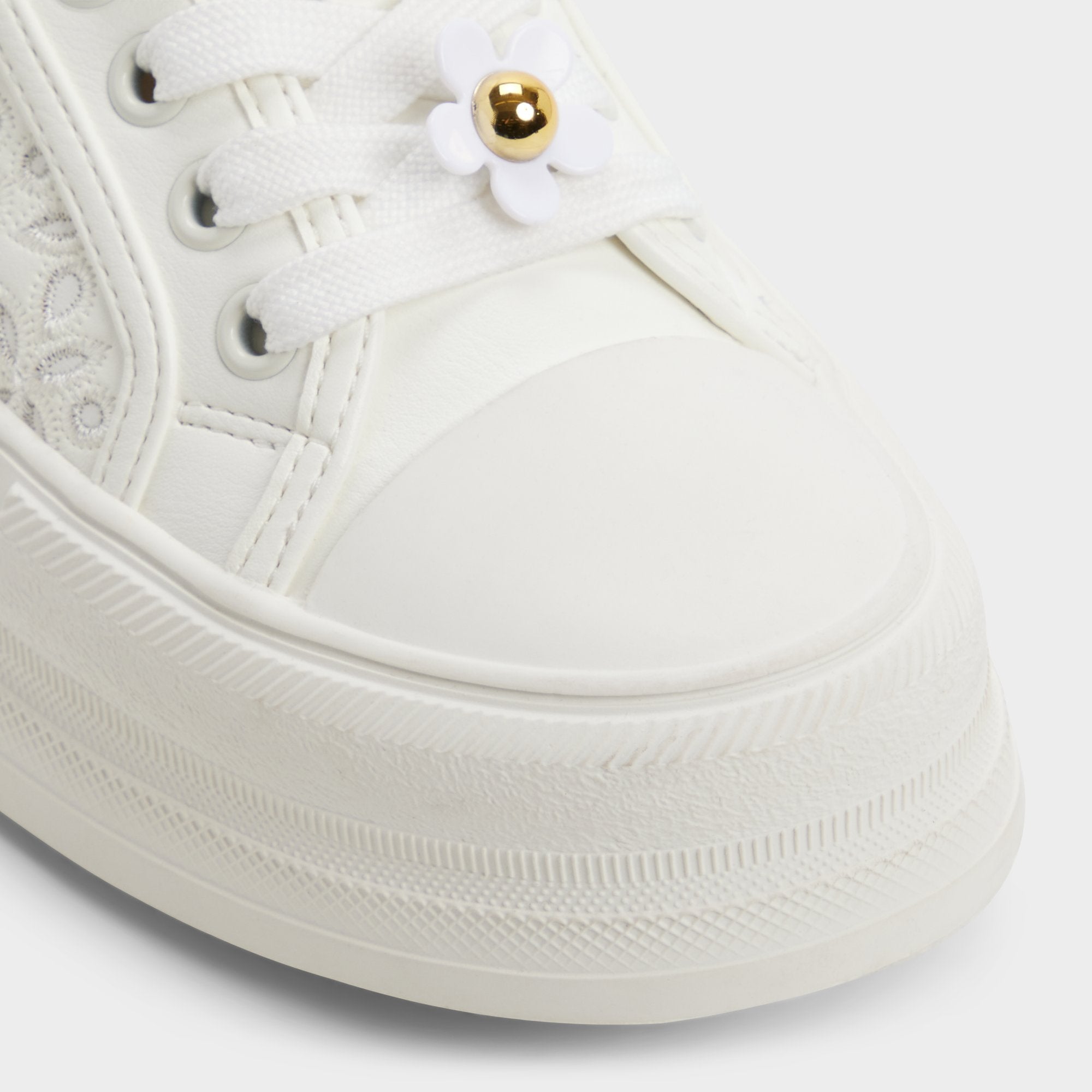 ALDO Rayes baskets compensées blanches fleuries