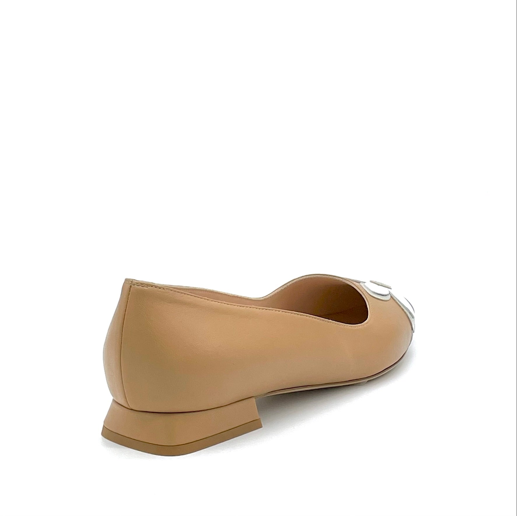 Elata 12170 ballerine cuir blanc flower talon 1 cm