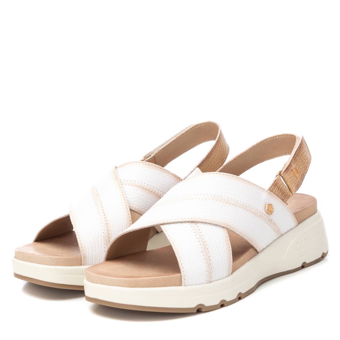 Carmela 16148103 sandales cuir blanc plates