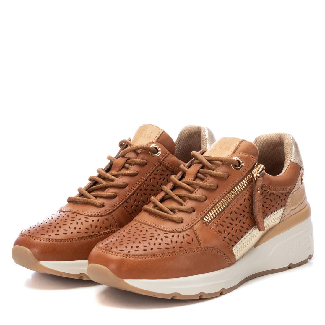 Carmela 16141701 sneakers femme marron cuir ajouré