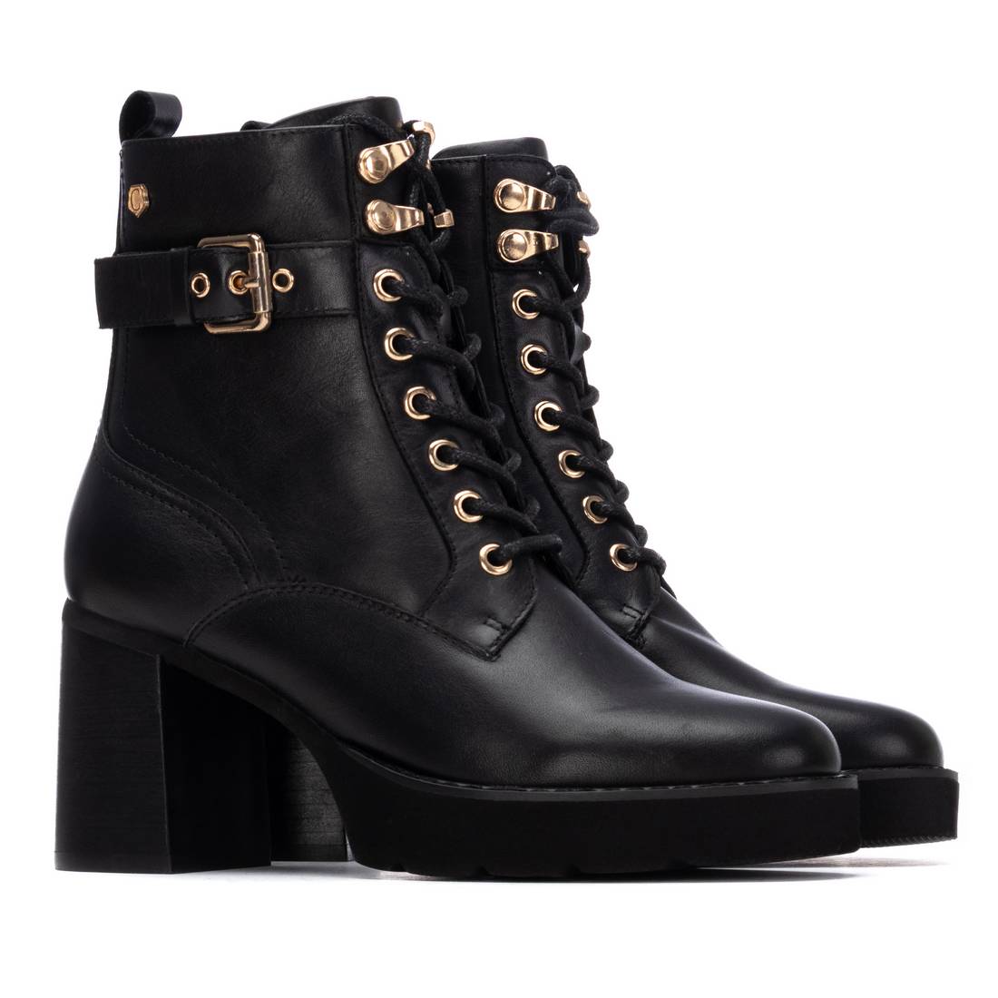 Carmela 16268701 bottine cuir noir talon haut