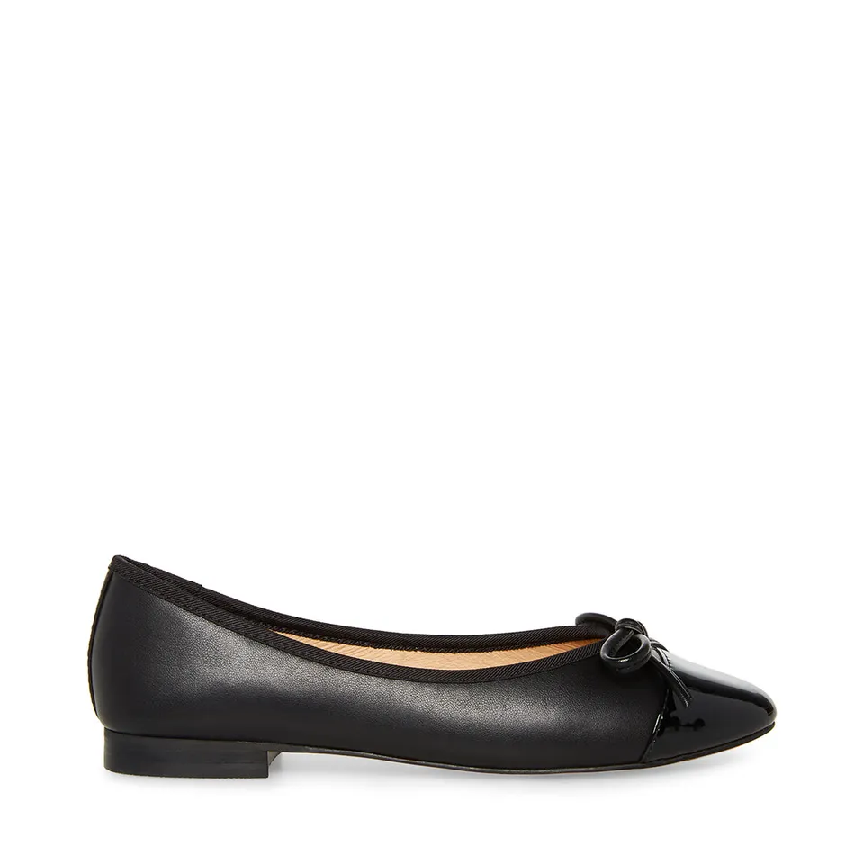 Steve Madden Ellison ballerine cuir noir nœud