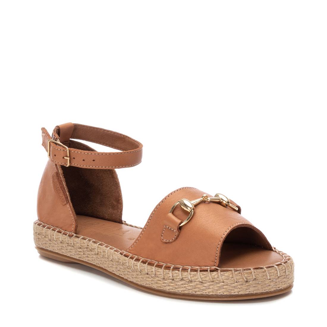 Carmela 16075405 sandales cuir marron compensé yute