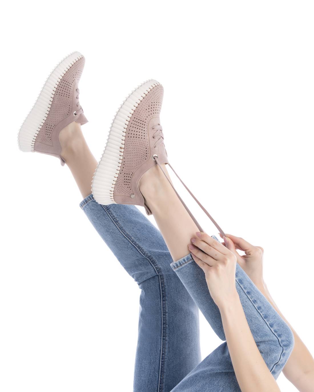 Carmela 16232507 mocassin cuir nude plat
