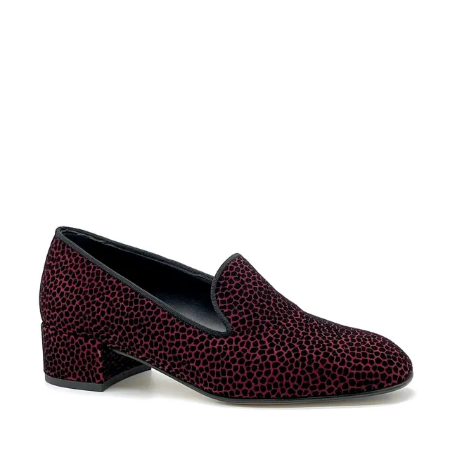 Elata 56528 mocassins suède noir bordeaux talon 3,5 cm