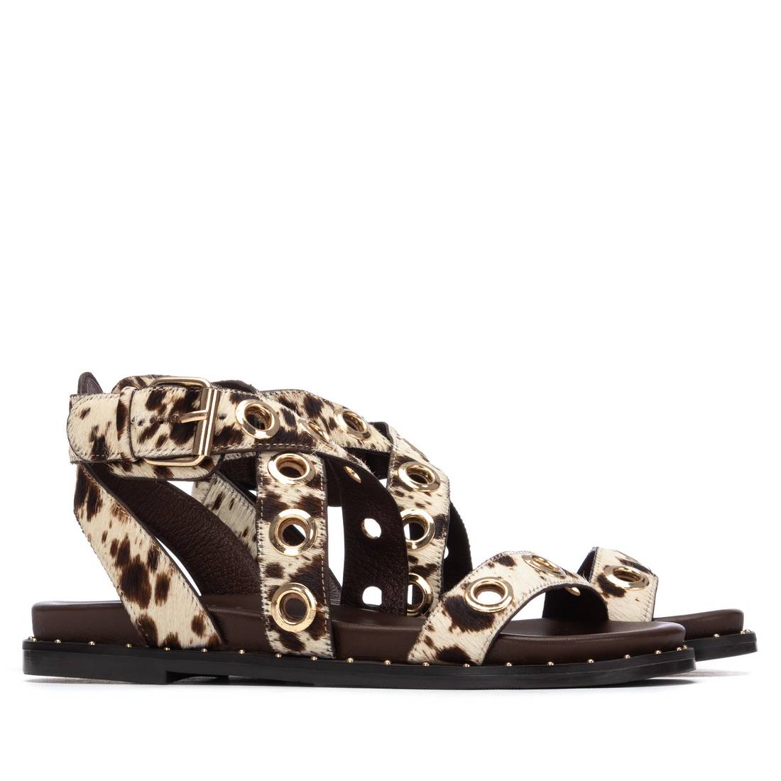 Carmela 16238907 sandales cuir femme imprimé plat