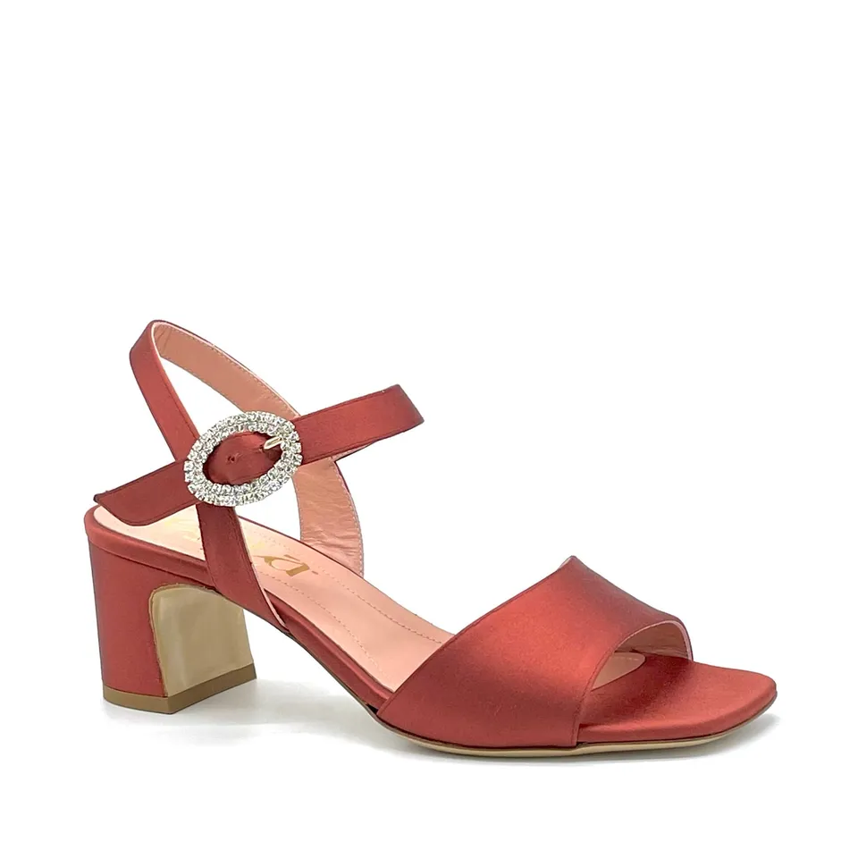 Elata 14125 sandales satin bronze boucle bijou